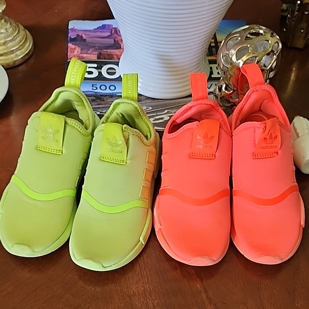 Adidas Kids Sneakers - Lime Green and Coral